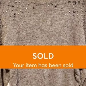 H&M bedazzled gray sweater size L